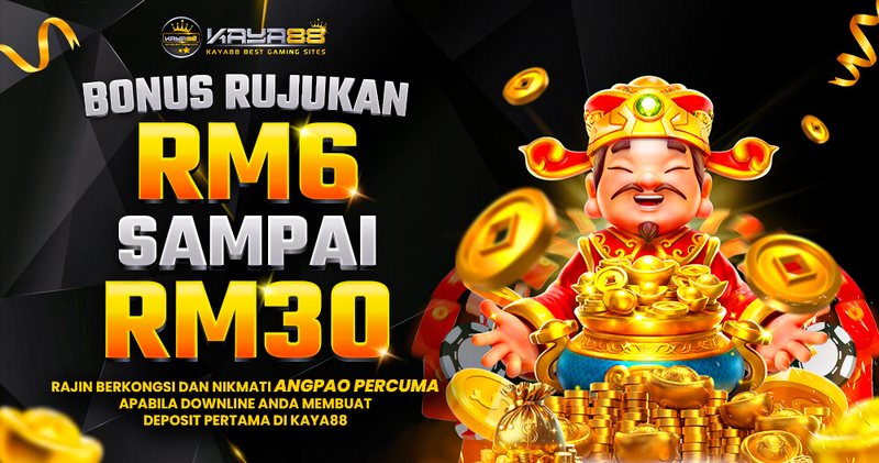 Kaya88 banner showing a referral reward of RM6 to RM30 for 4d lotto players