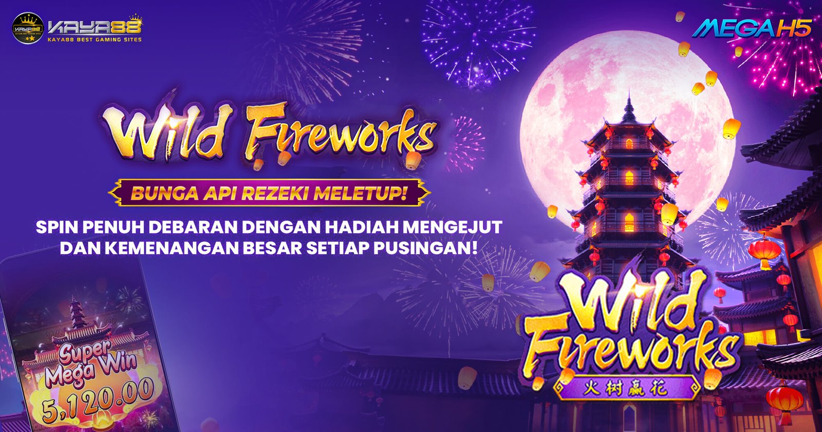 the Wild Fireworks game, shown on the Kaya88 4D platform